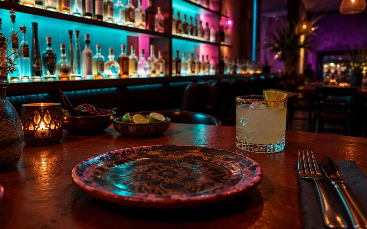 KI-Demo-Foto: Regal mit Mezcal- und Tequilaflaschen