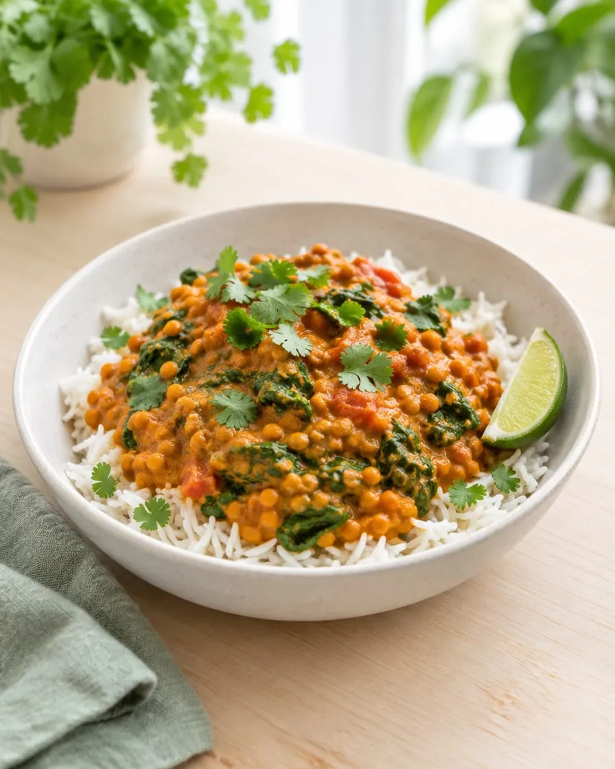 Linsen-Curry-Bowl (Demo-Bild, KI-erzeugt)
