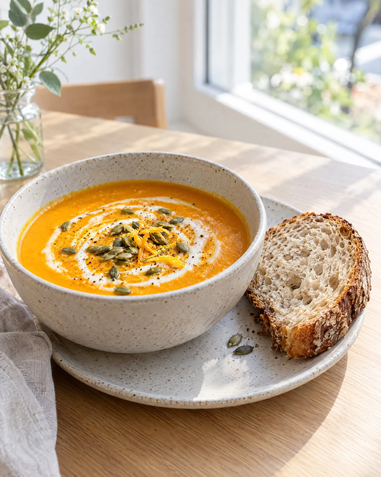 Karotten-Ingwer-Suppe (Demo-Bild, KI-erzeugt)