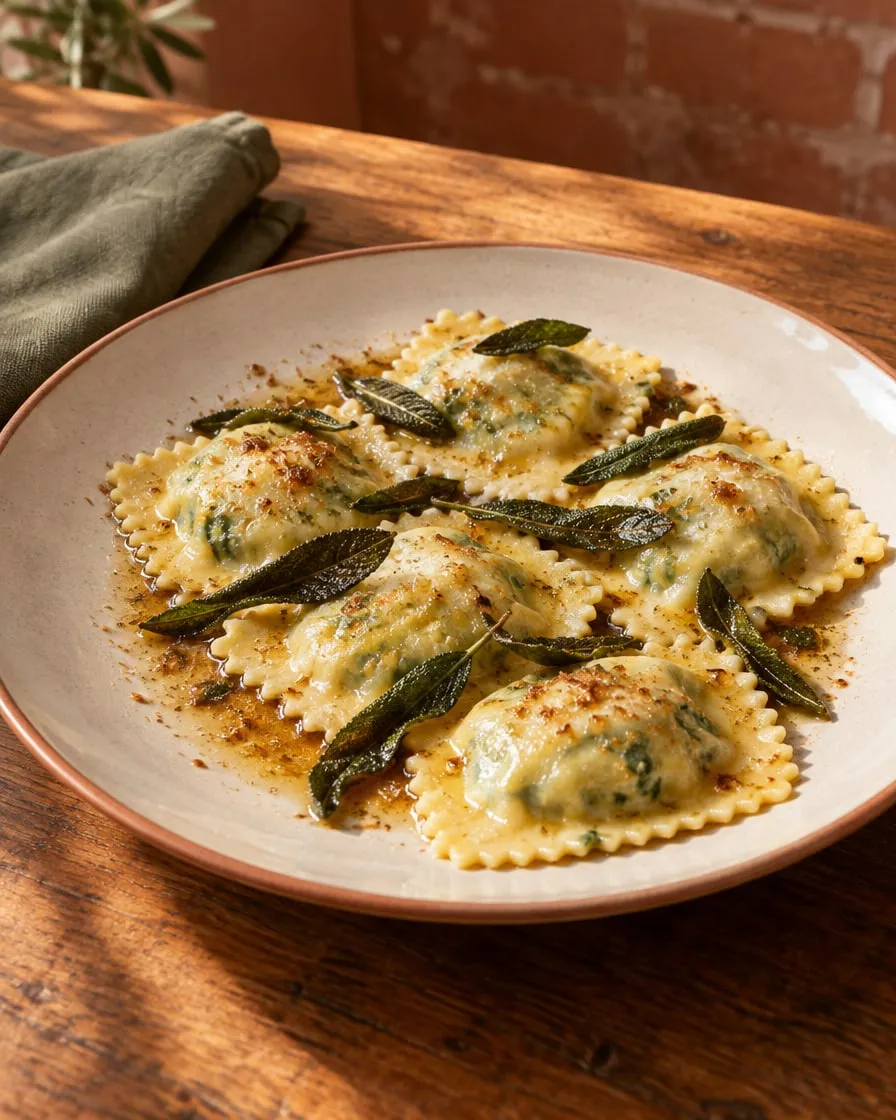 Ravioli Ricotta e Spinaci (Demo-Bild, KI-erzeugt)