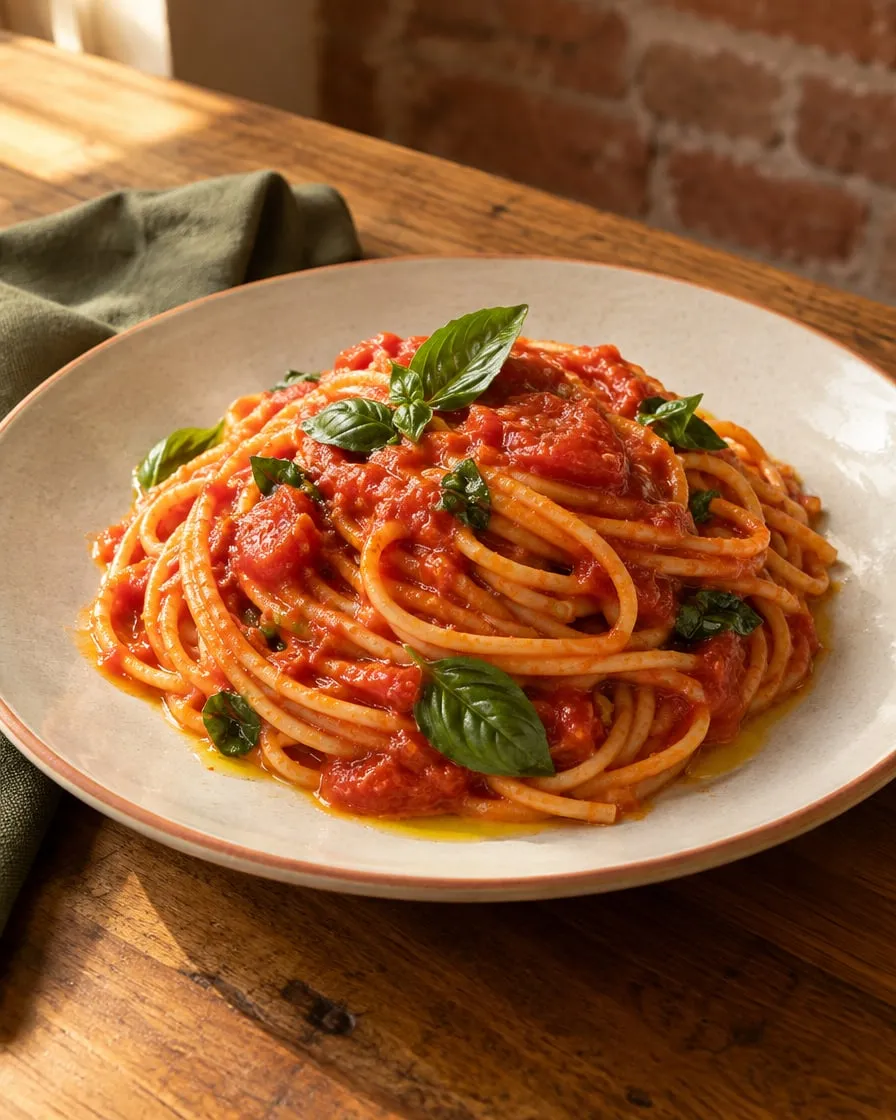 Spaghetti al Pomodoro (Demo-Bild, KI-erzeugt)