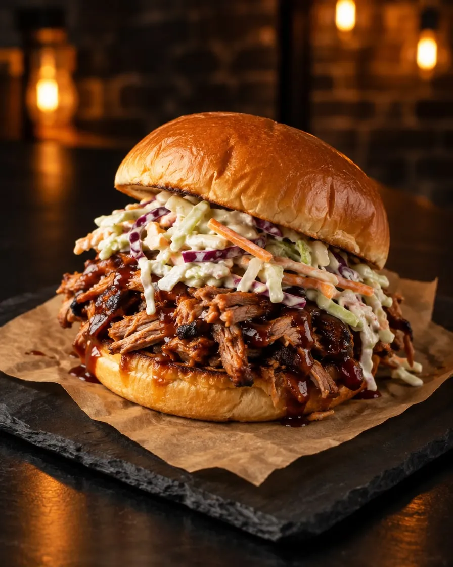 Pulled-Pork-Brötchen (Demo-Bild, KI-erzeugt)