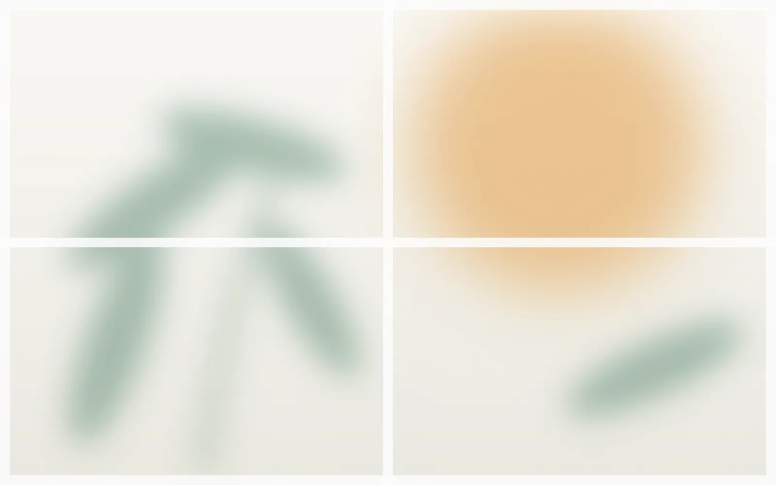 Illustration: Milchglasfenster mit weichen Pflanzenschatten