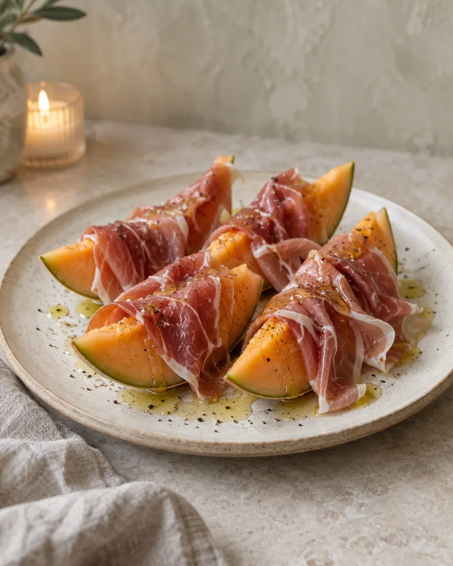 Serranoschinken mit Melone (Demo-Bild, KI-erzeugt)