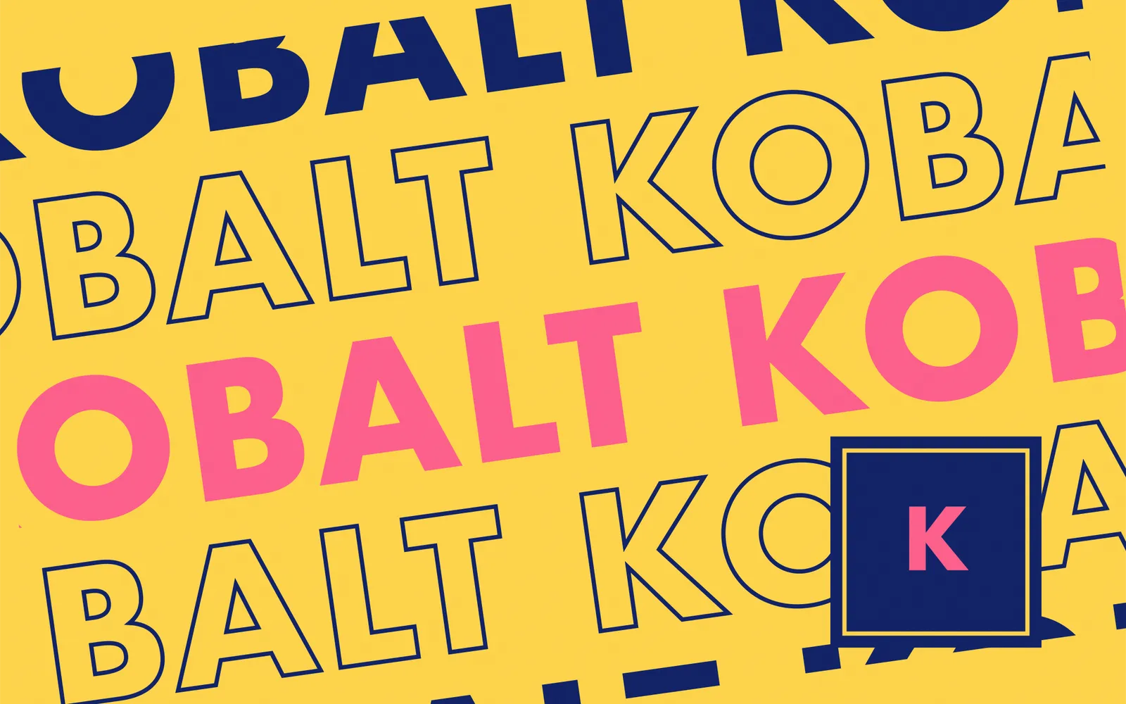 Illustration: typografisches Plakat mit dem Schriftzug Kobalt