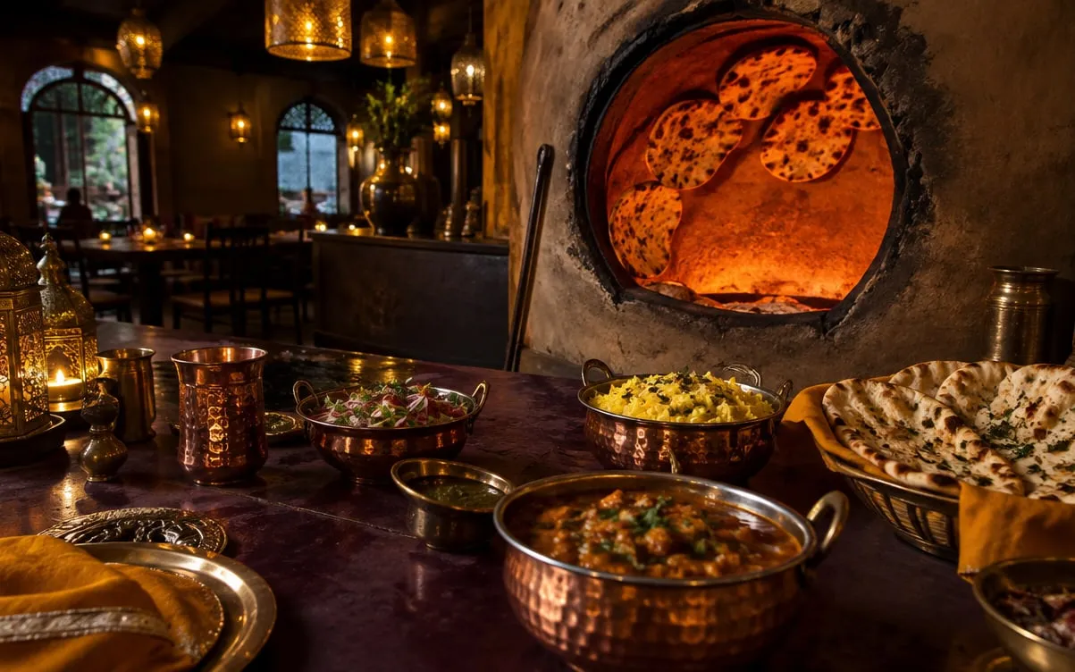 KI-Demo-Foto: Naan-Brote am Tandoor