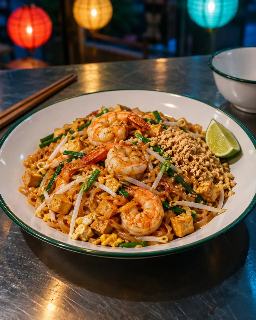 Pad Thai mit Garnelen (Demo-Bild, KI-erzeugt)